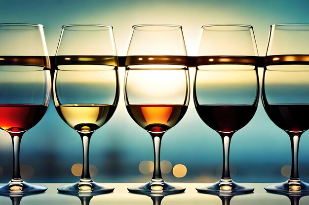 Glassen rode en witte wijn realistische