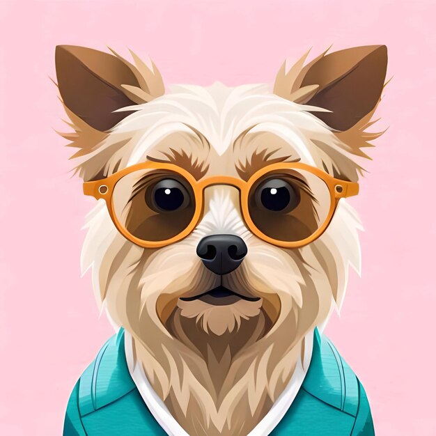 Glasses and beard on dog