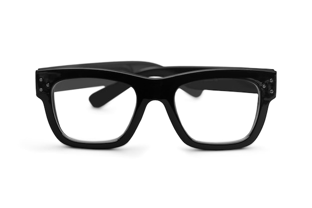 glasses in black frame