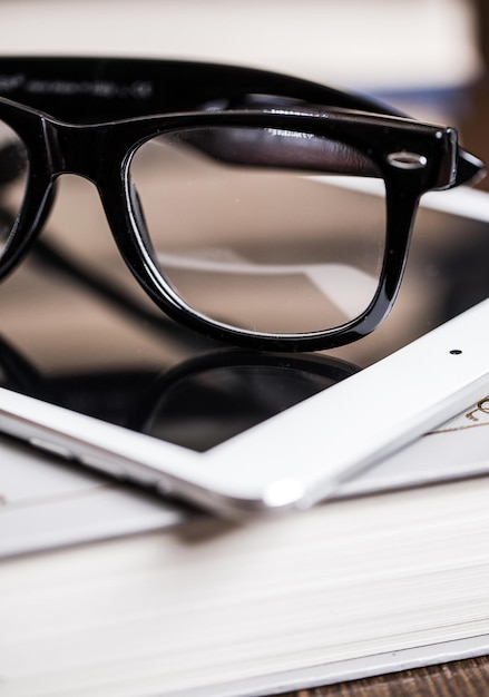 Glasses and a book