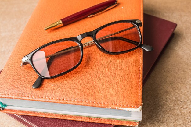 Glasses on a books 