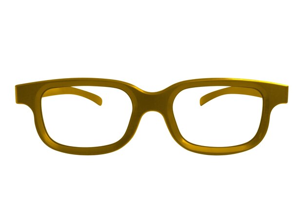 Glasses isolated yellow