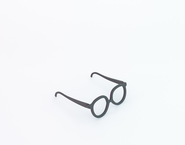 Photo glasses left side in white background