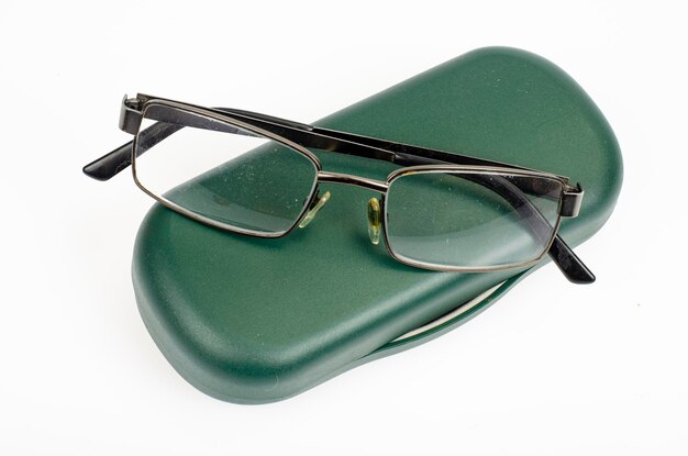 Glasses, magnifier gadgets for reading. Studio Photo