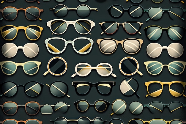 Glasses pattern Beautiful illustration picture Generative AI