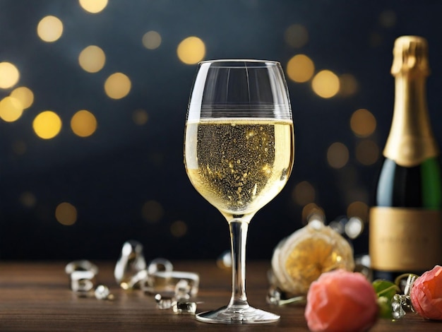 Glasses and sparkling winechampagne digital ai