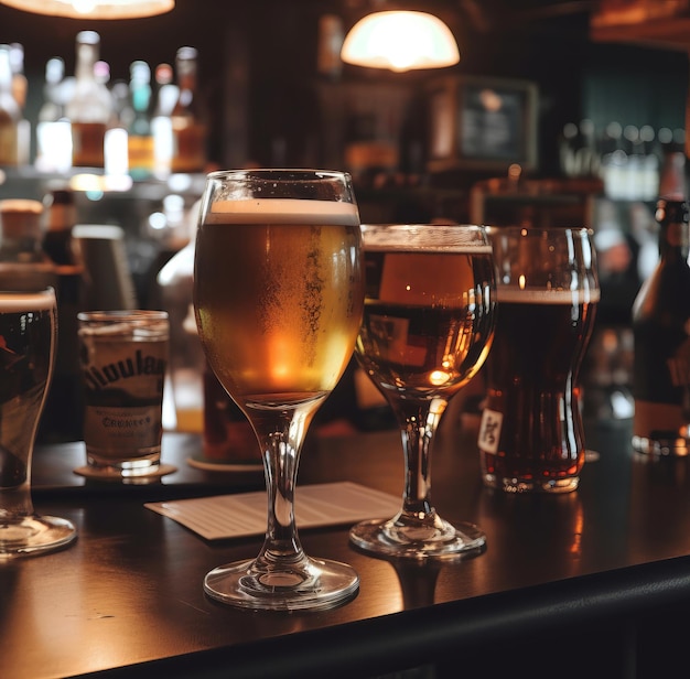 Foto bicchieri di vino in un bar ia generativa