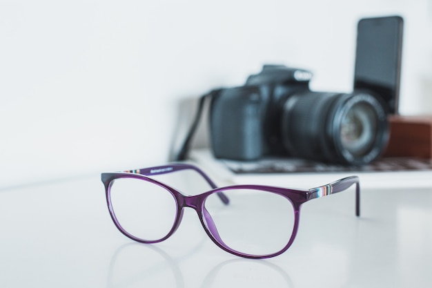 Glasses with camera and phone