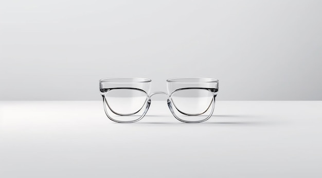 Glasses With Empty Label On White Background