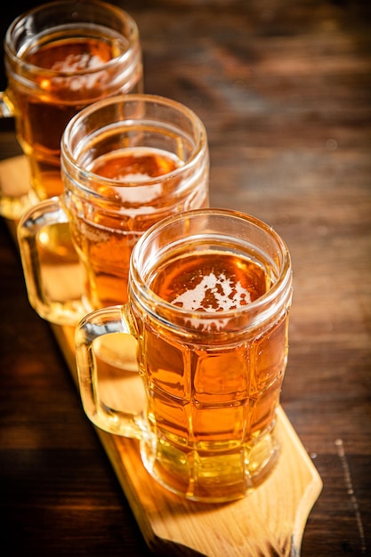 Glasses with fresh beer