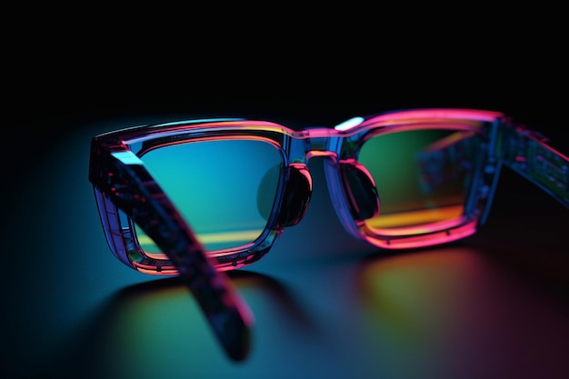 Glasses with a neon effect visual impairment glasses for vision