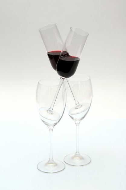 Glasses with red wine