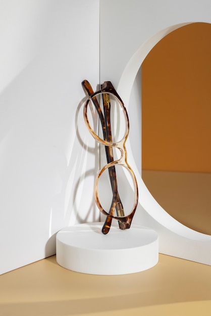glasses with slightly rounded frame