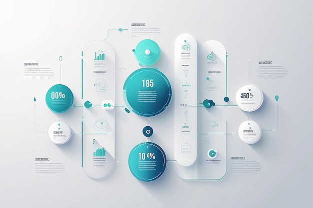 Glassmorphic business flowchart Glass UI infographic template Compositie van afgerond vierkant etiketontwerp met iconen en vijf opties of stappen