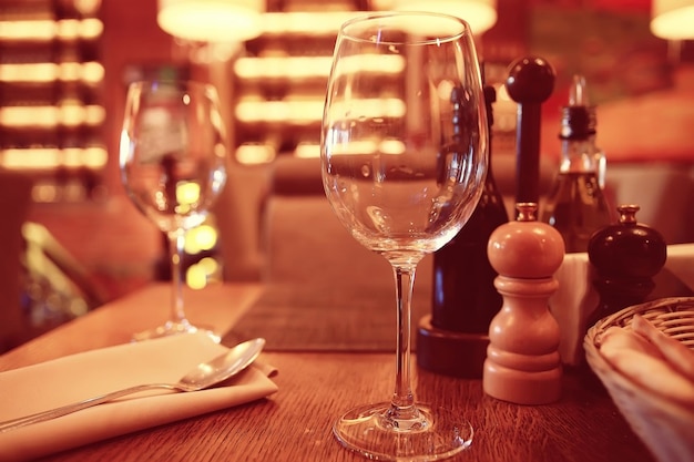 Glassware in the interior of the restaurant