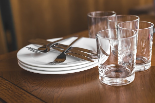 Glassware on the table, table setting