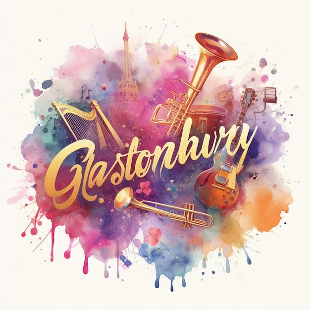 Glastonbury grafische ombre waterverf