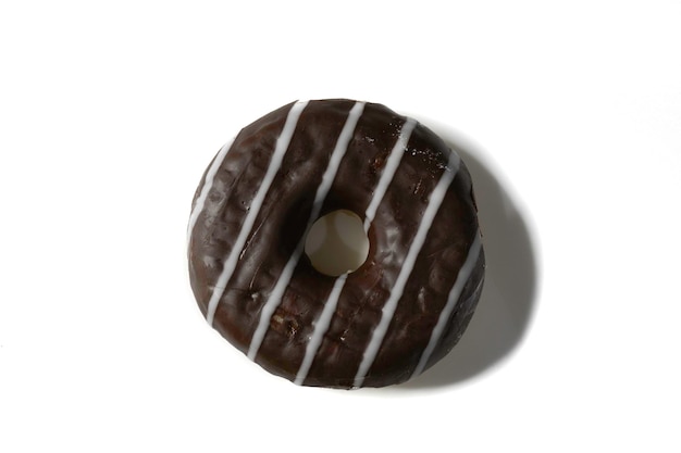 Glazed donut on white background