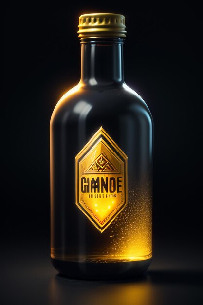 Glazen fles drinken hoge kwaliteit achtergrondfotografie productdisplay promotieposter