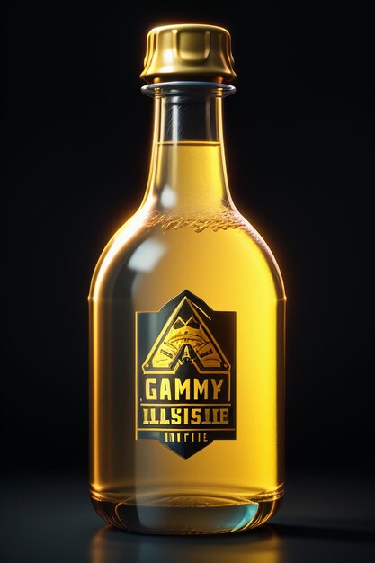 Glazen fles drinken hoge kwaliteit achtergrondfotografie productdisplay promotieposter