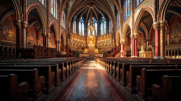 Glazen interieur van kerkgebouwen