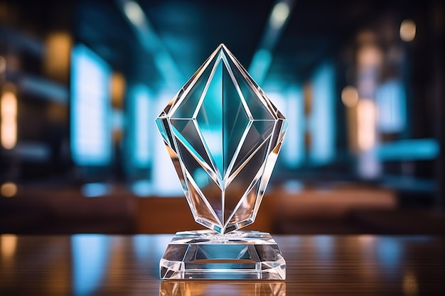 Glazen of kristallen trofee
