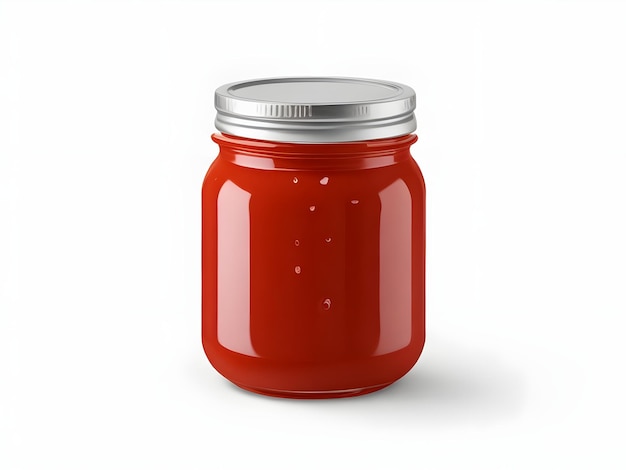 Glazen pot met rode peper en culinaire specerijen Keuken seasoning Concept ai beeld