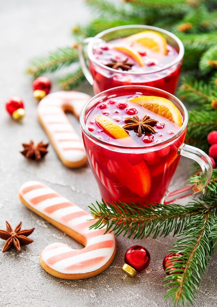 Glazen warme glühwein