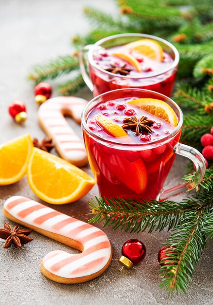 Glazen warme glühwein