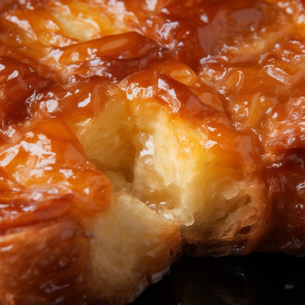 Glazuurd kaasbrood met suikerkristallen en room