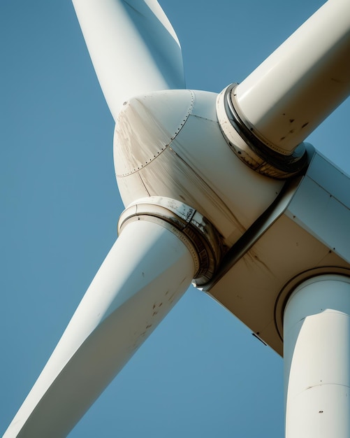 Photo gleaming blades of progress wind energy in the sky