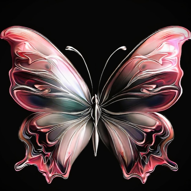 Gleaming butterfly logo for art creation and decoration