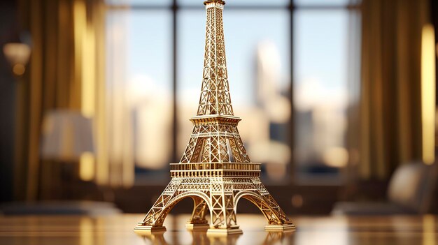 Gleaming Gold Eiffel Tower