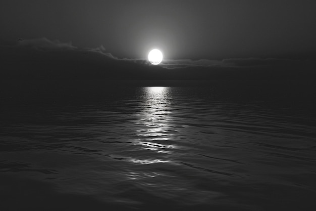 Photo gleaming midnight horizon nexus cool black background