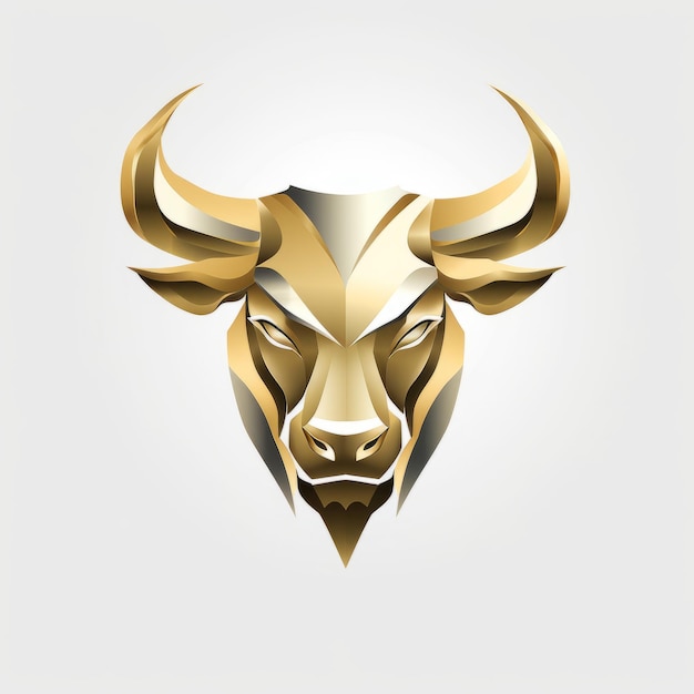 Gleaming Simplicity Gold Bull Logo on a Crisp White Background