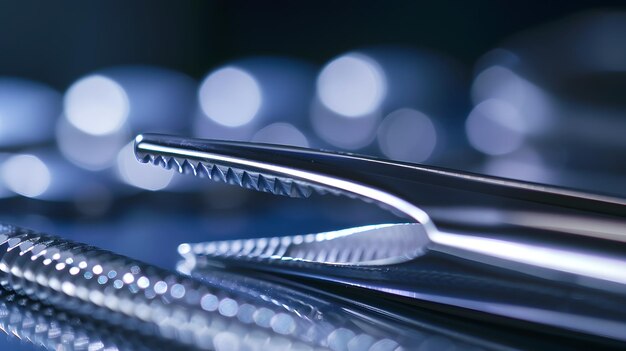 Photo gleaming surgical precision a closeup of medical mastery