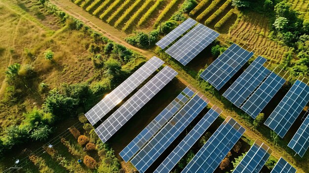 Photo gleaming with green energy thailands rooftop solar panel farm revolutionizes electric power indust