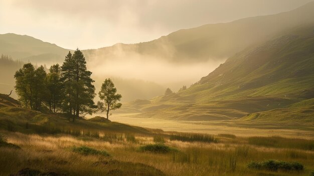 glen scotland soft light lark