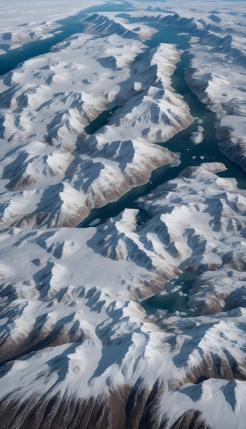 Gletsjer in de bergen 3D-rendering Computer digitale tekening Generatieve AI