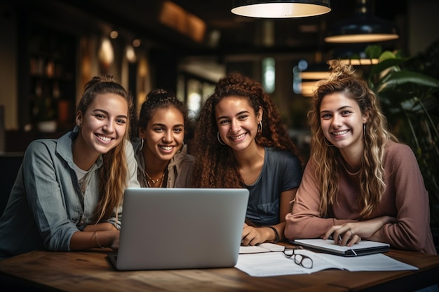 Foto glimlach bedrijfsteam, teamwerk bedrijfsprofessionals aan een kantoor vergadertafel die ideeën bespreken en communiceren.