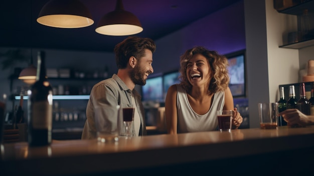 Glimlach spreekt meer dan woorden Mooie jonge vrouw met een glas wijn lachend