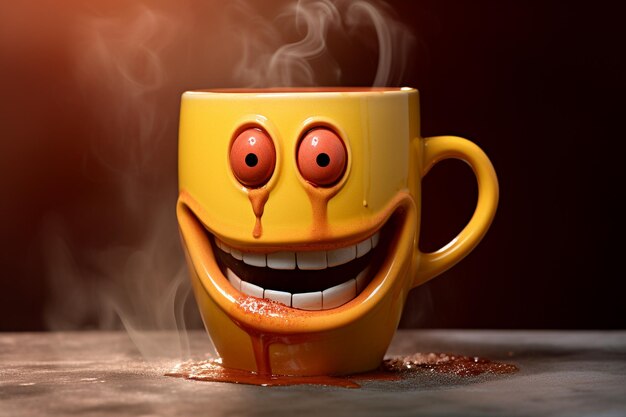 Glimlachend met ochtendkoffie