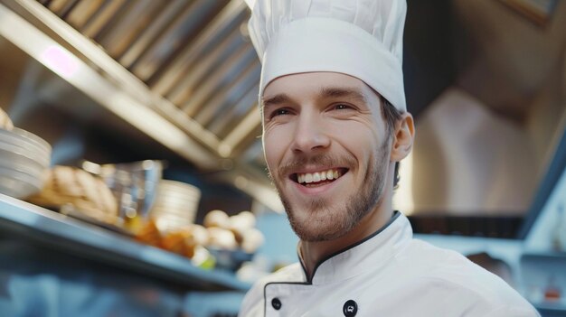 Glimlachende chef-kok hoofdfoto