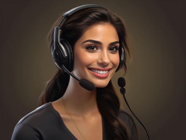 glimlachende vrouw als klantenservice van het callcenter