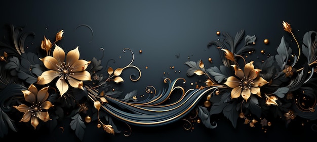 Glimmering Elegance Opulent Golden Luxury Banner Background for Stylish Designs Generative Ai