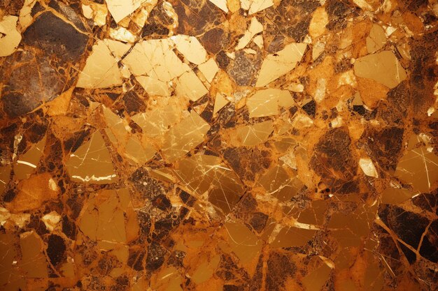 Glimmering gold on terrazzo marble