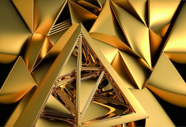 Glimmering Polygonal Gold A Regal and Luxurious Background AI Generated