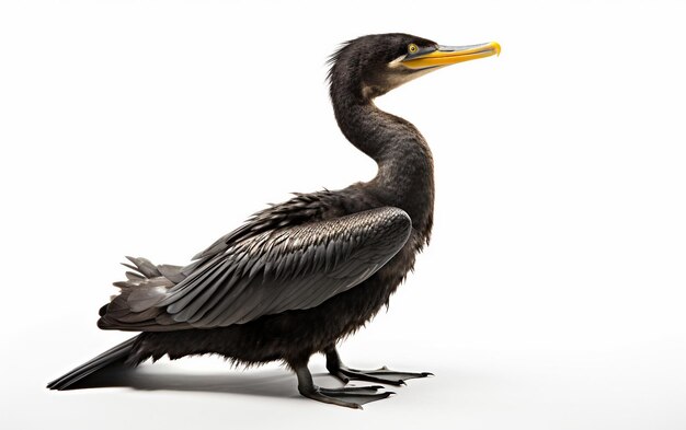 A Glimpse into the Elegance of the Cormorant Bird Isolated on White Background