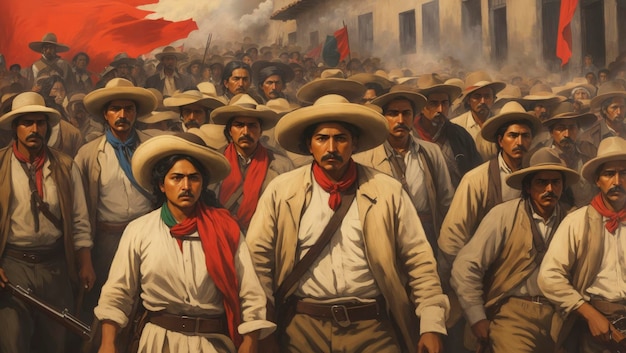 A Glimpse into a Historical Scene from the Mexican Revolution