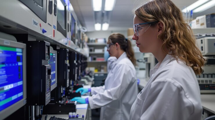Photo a glimpse into a vibrant molecular biology lab where scientists explore the mysteries of life throug